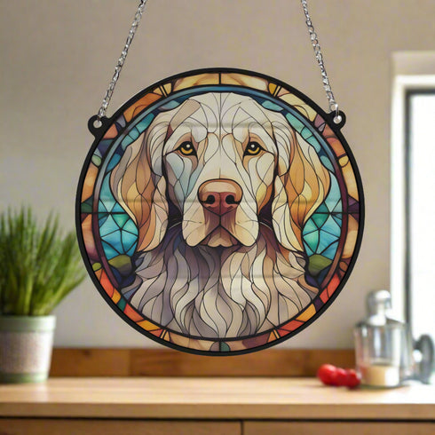 English Setter Stained Glass Effect Suncatcher